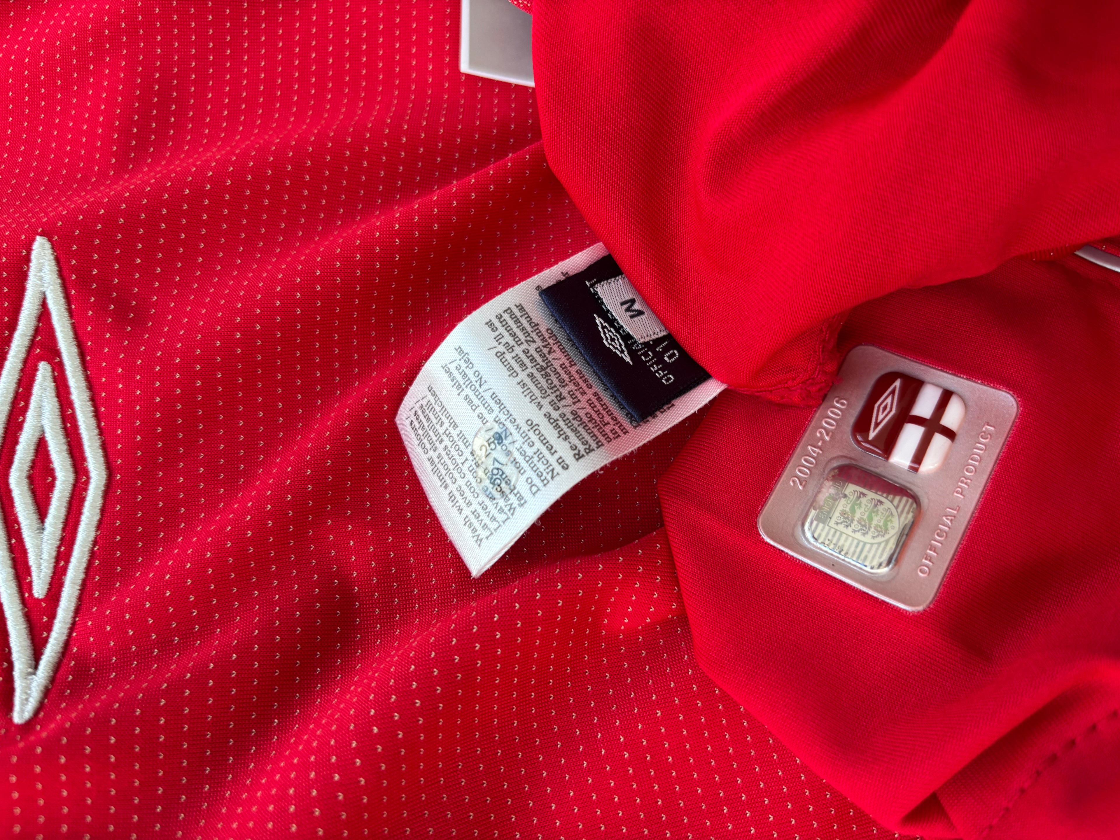 Beckham England 2004/06 Fodboldtrøje – Original Vintage Fanversion - Str. M