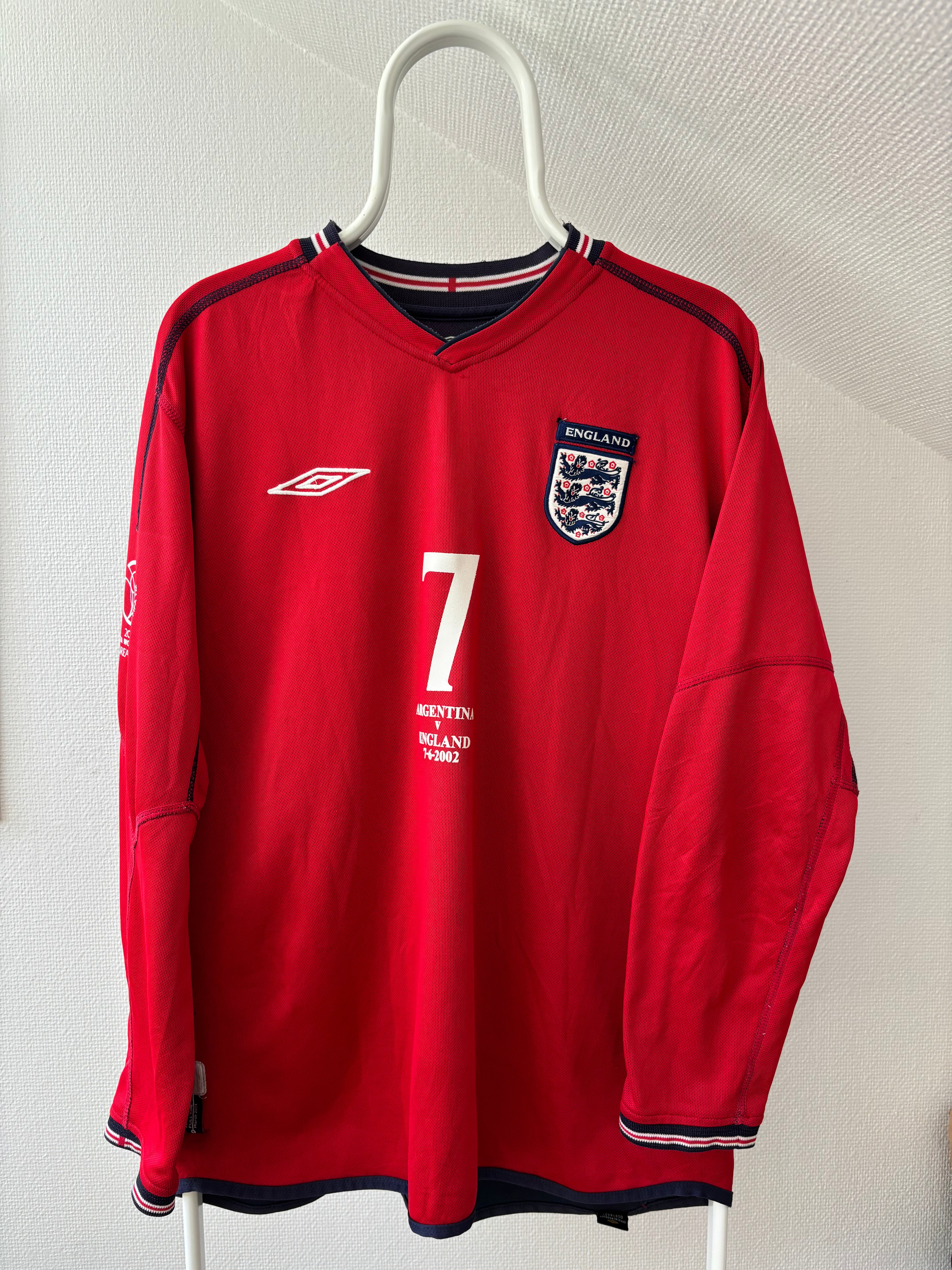 Beckham England 2002 FIFA World Cup – Original Vintage Fanversion - Str. M/L