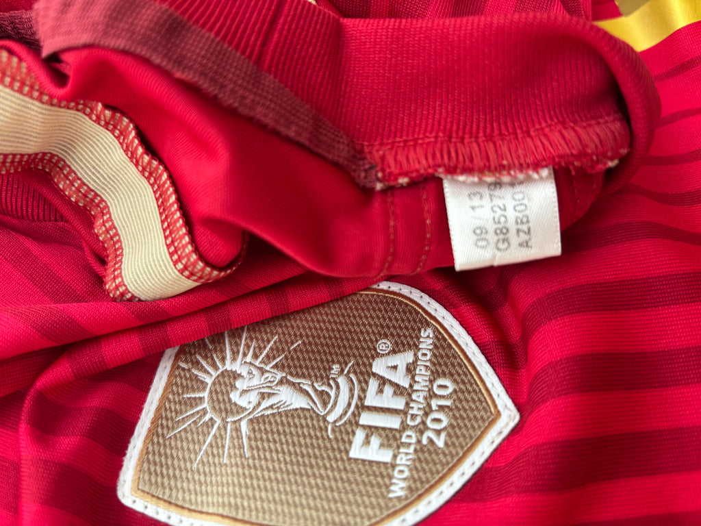 Andres Iniesta Spain 2014 World Cup original vintage football jersey cloth tag close up
