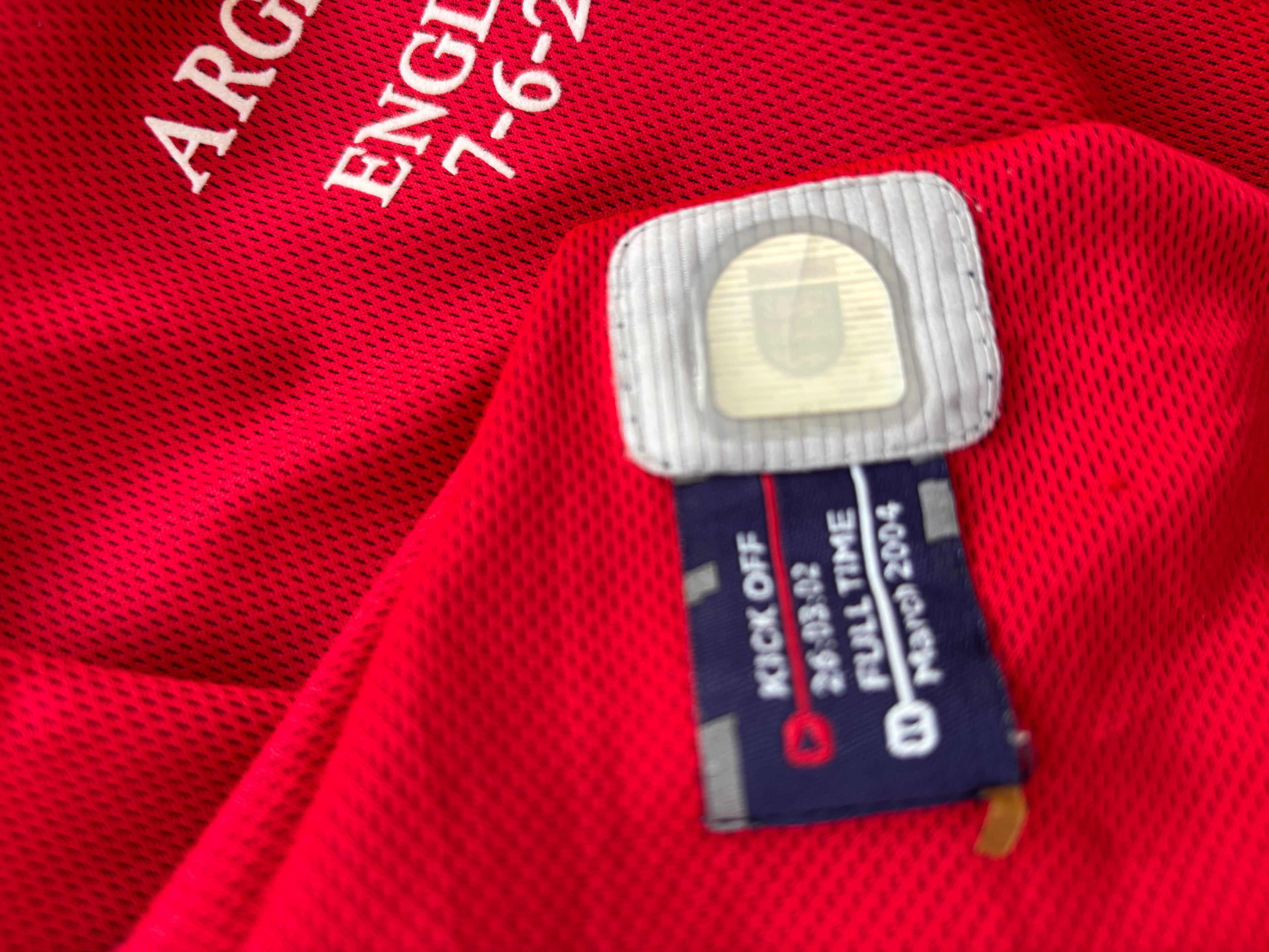 Beckham England 2002 FIFA World Cup Away Jersey – Original Vintage Fanversion - Str. M