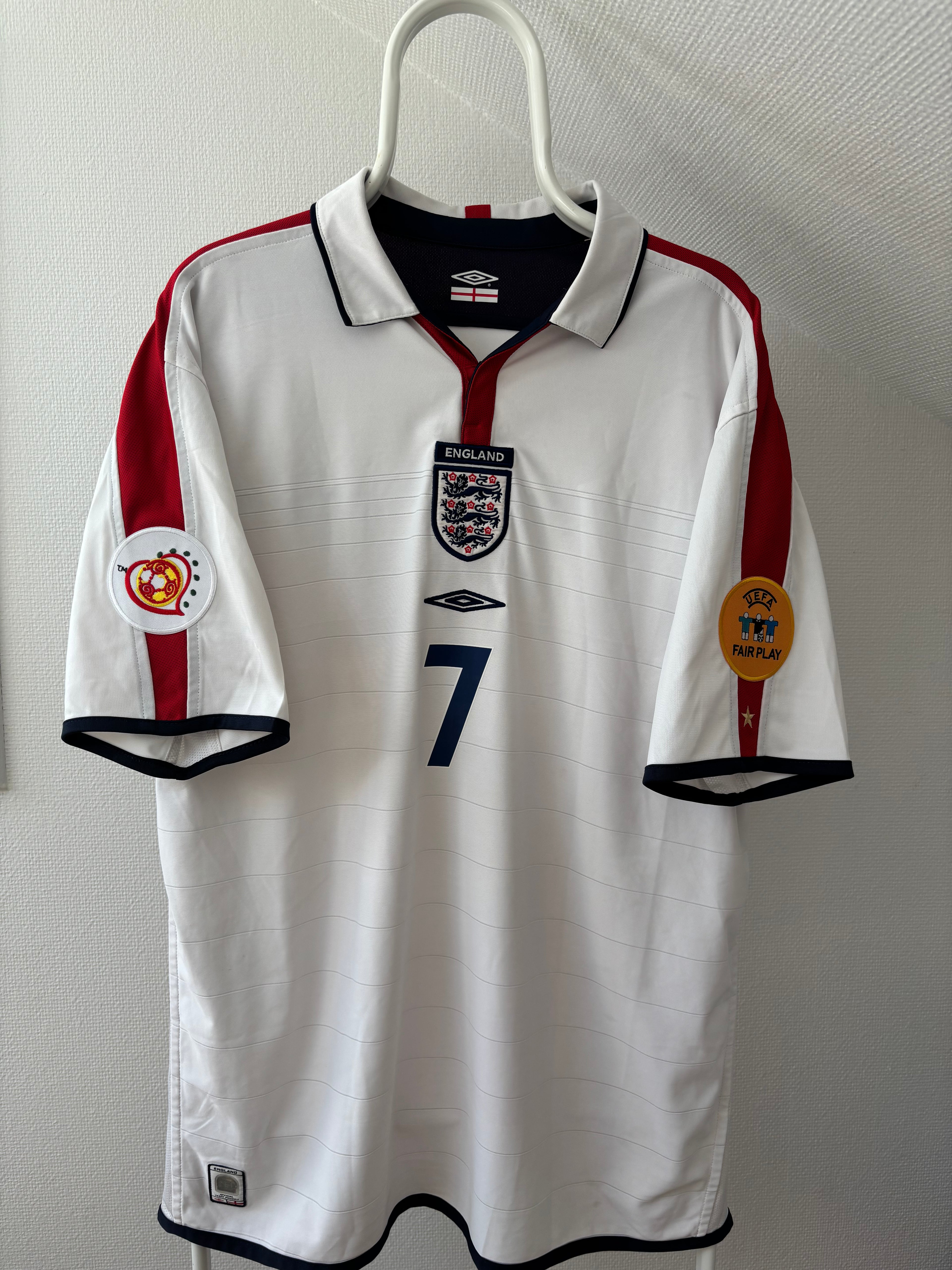 Beckham - England UEFA EURO 2004 - Reversible Jersey – Original Vintage Fanversion - Str. XL