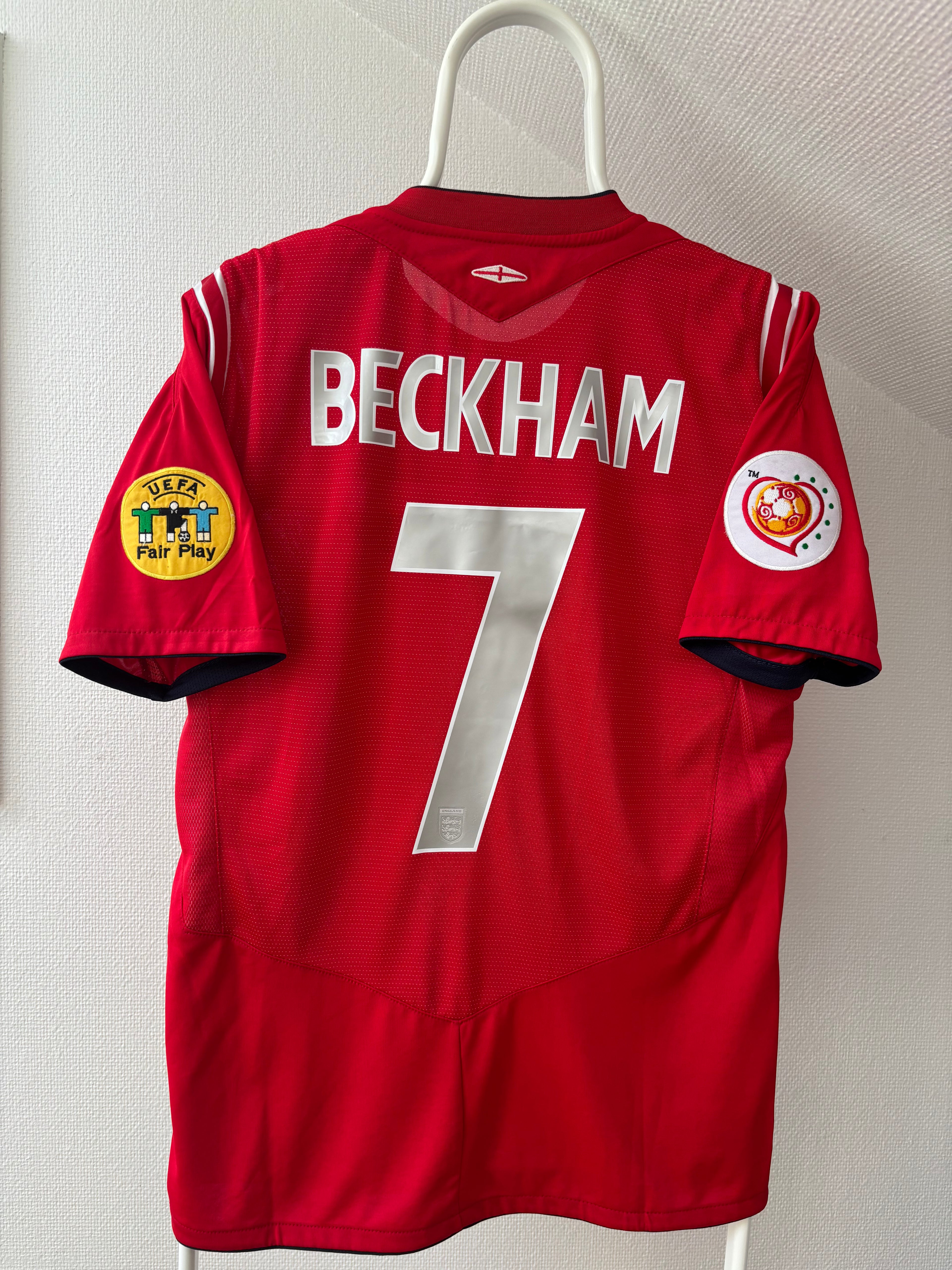 Beckham England 2004/06 Fodboldtrøje – Original Vintage Fanversion - Str. M